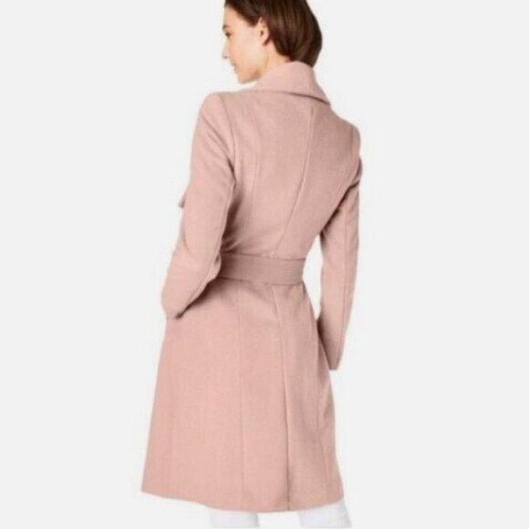 Cole Haan Slick Wrap Wool Blend Coat In Dusty Rose size 2X - Picture 6 of 14